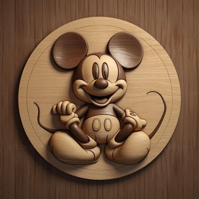 Characters (Mickey Mouse 2, HERO_1838) 3D models for cnc